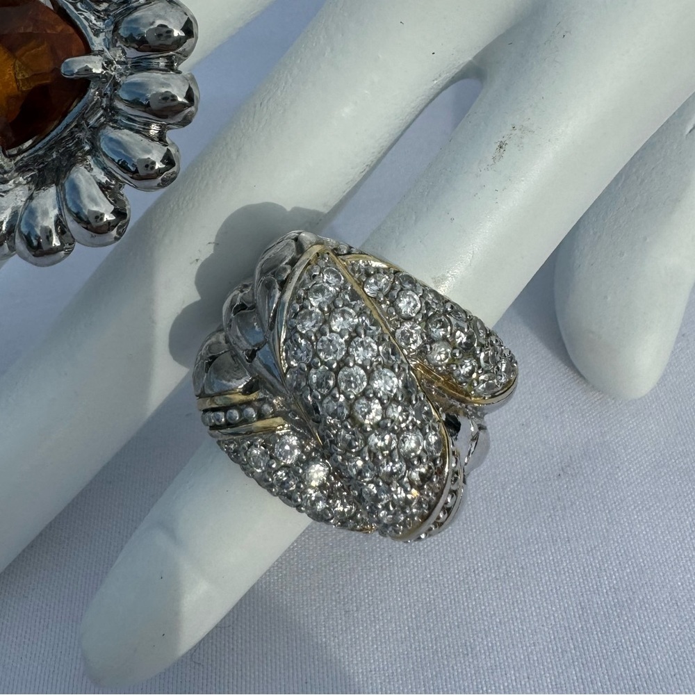 Cute Silver Rhinestone Ring Set - Picture 3 of 5